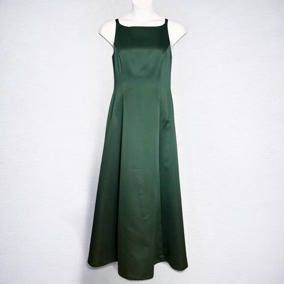 Vintage 90s Michaelangelo Emerald Green Formal Evening Gown Dress Sz 16 USA Glam - Picture 2 of 12